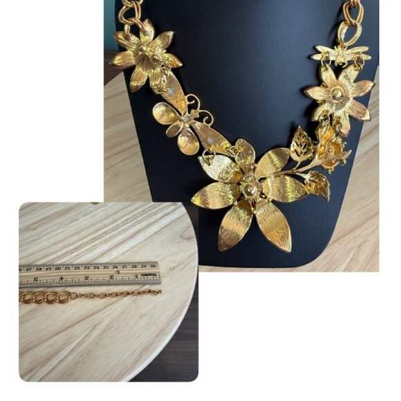 Joan Rivers Classics Collection Garden Party Gold-Tone Enamel Necklace W/ Floral - Picture 9 of 10